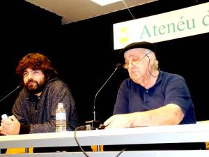 David Leis y Antón Saavedra en la presentación del VILLAMOCHO, en el Ateneu de Turón, el 29 de octubre de 2015.