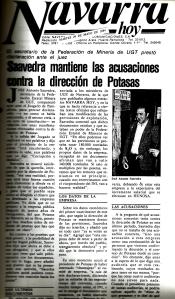 Antón Saavedra en los Juzgados de Pamplona por acusar a la empresa de Potasas de Navarra por corrupción y desfalco, el día 29 de mayo de 1984